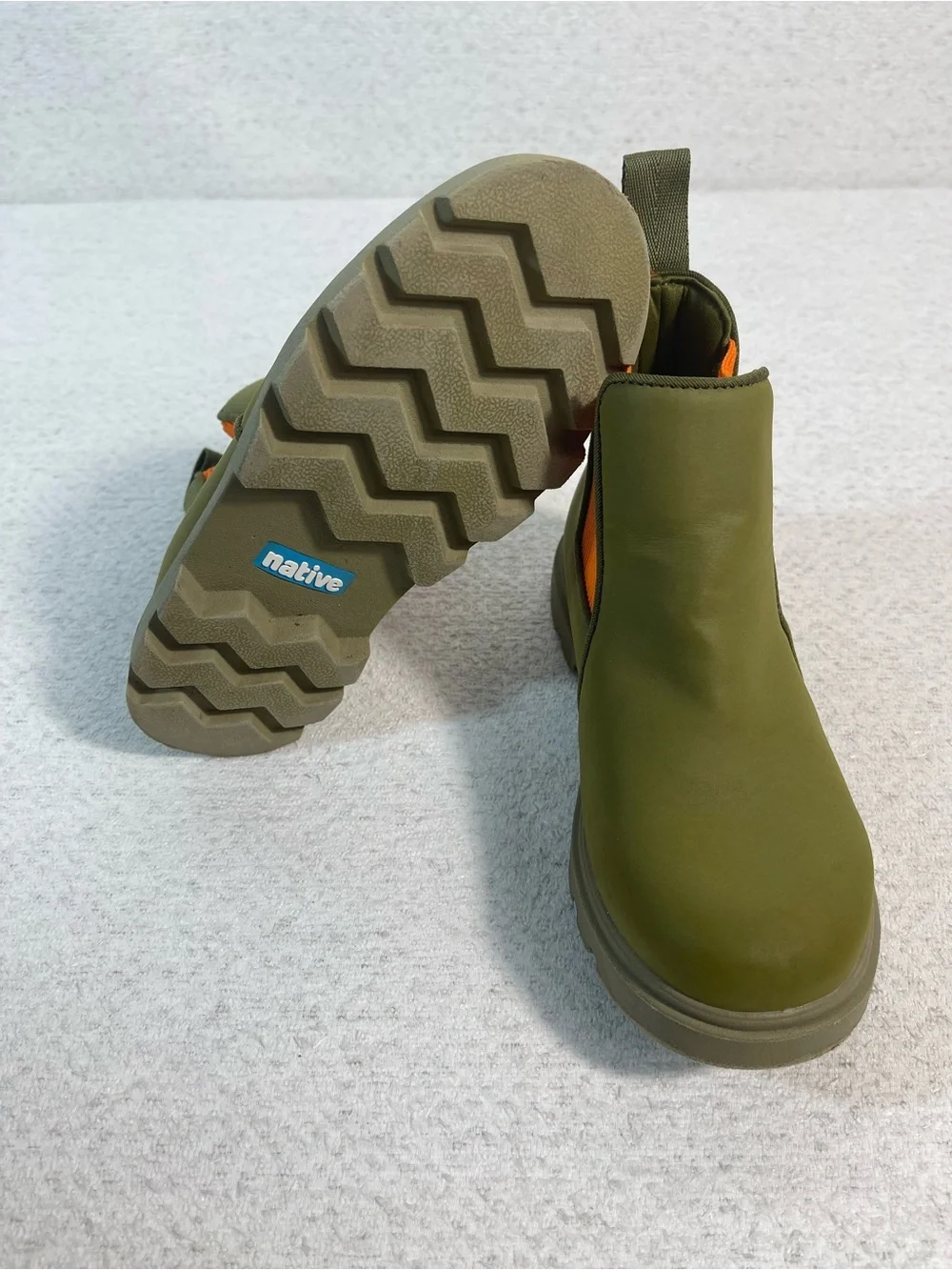 Native Kensington Treklite Chelsea Boot Slip On Kids US J1 UK13 EU32.5 Green#529